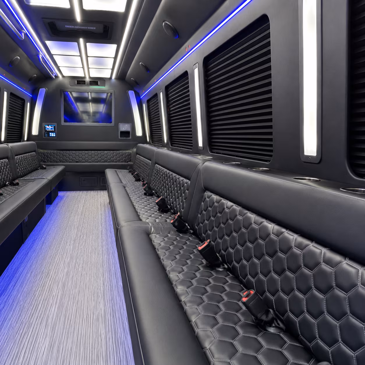 Staten Island Sporting Event Transportation party bus interior
