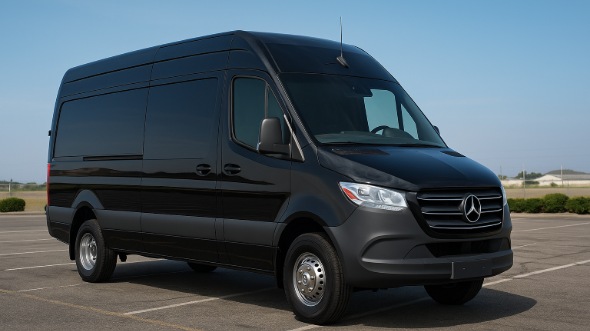 Exterior of Charter Bus Company Union City's 14 Passenger Sprinter Limousine in Union City