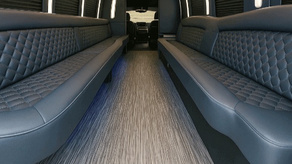 Interior of Charter Bus Company Union City's 20 Passenger Party Bus in Union City
