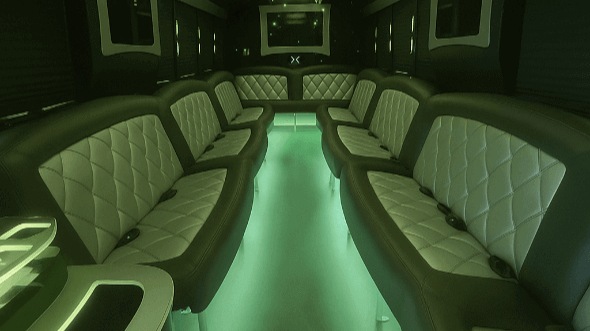 Interior of Charter Bus Company Bayonne's 25 Passenger Party Bus in Bayonne