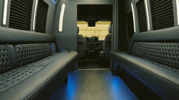 Interior of Staten Island Party Bus Company's 28 Passenger Party Bus in Staten Island