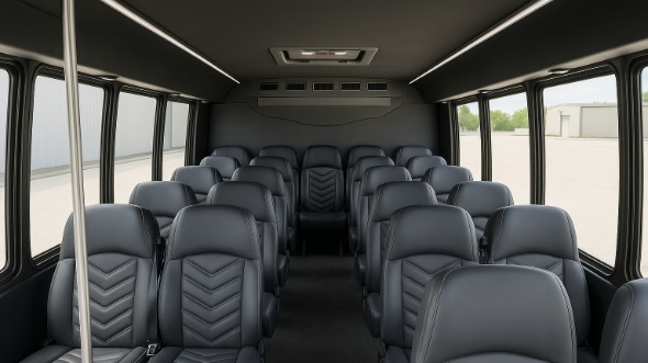 Interior of Charter Bus Company Staten Island's 30 Passenger Minibus in Staten Island