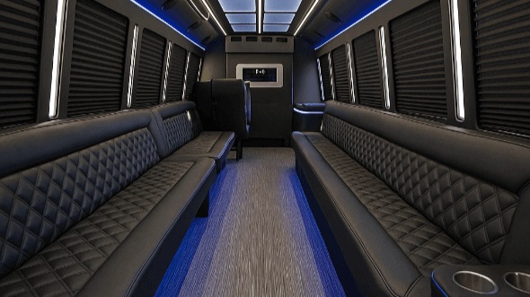 Interior of Charter Bus Company Brooklyn's 40 Passenger Party Bus in Brooklyn