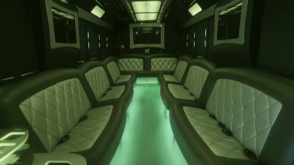 Interior of Charter Bus Company Bayonne's 50 Passenger Party Bus in Bayonne