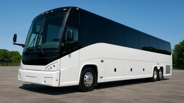 Exterior of Charter Bus Company Staten Island's 55 Passenger Charter Bus in Staten Island