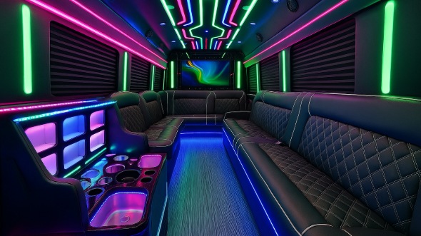 staten island 25 passenger party bus inside